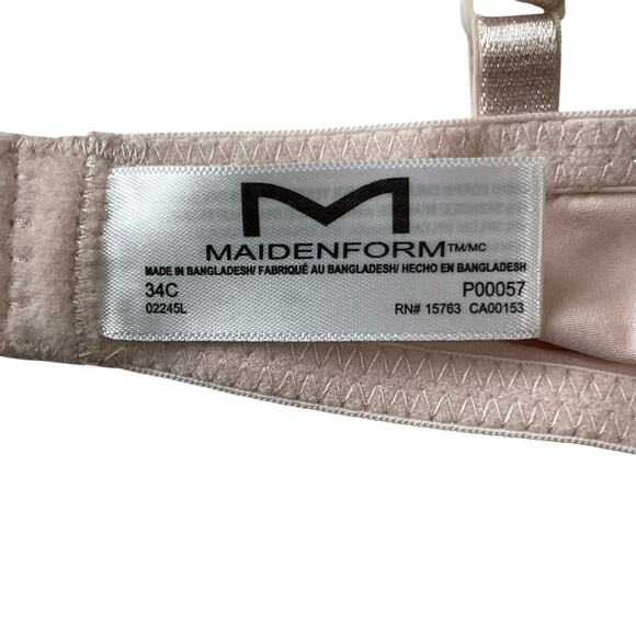 Maidenform Womens Bra Size 34C Push Up Underwire Style P00057 Adjustable Strap - Picture 6 of 9